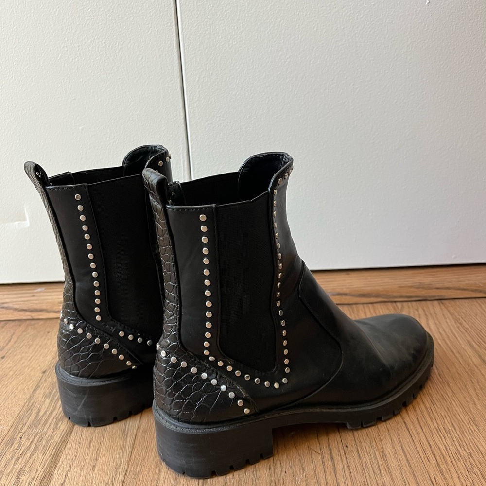 Zara Black Studded Ankle Boots